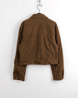 Heelan corduroy golden collar crop blouson jacket