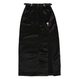 211-BUCKLE SATIN SLIT SKIRT (6550225191030)