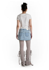 アシメトリックボタンミニスカート / ASYMMETRIC BUTTON MINI SKIRT (BRIGHT DENIM)