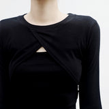[NONCODE] (1+1) DeMer Bolero T-shirt + Sleeveless Set