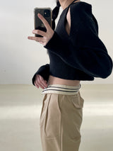 Waist point two tuck slacks
