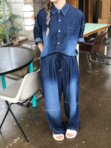 ディープオーシャンデニムセットアップパンツ