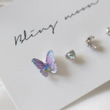 ルシードパープルバタフライピアスセット/[4 set] Lucid Purple Butterfly Piercing Set