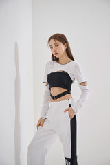 アンフットスリットクロップTシャツ/Unfooted Slit Crop Tee(9189)