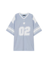 フットボールスタージャージオーバーサイズTシャツ / FOOTBALL STAR JERSEY OVERSIZED T-SHIRT PALE BLUE