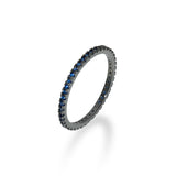 [S925]１㎜テニスリング/[S925] 1MM Blue Tennis Rilng (black silver)