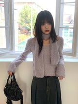[Wool 20] Baffe Bubble Deep Unneck Knit Scarf Set