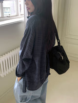 コンチュンヴィンテージリネンバクシーチェックシャツ