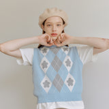 FLOWER JACQUARD VEST_SKY BLUE (6600100511862)