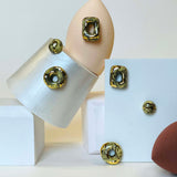 Ceramic Doughnut Marbling earring (atypical) (6642403246198)