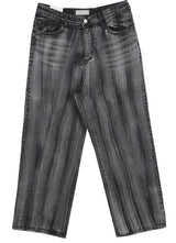 No.0089 rain washing wide black denim PT