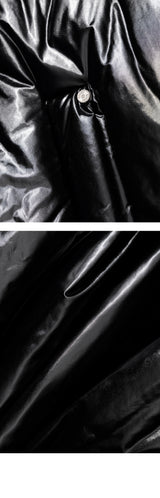 Unisex Zipped Duck Down Padding (Glossy Black)