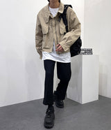 ワックス コーテッド クロップド ボンバージャケット / OWN Wax Coated Cropped Bomber Jacket (3 colors)
