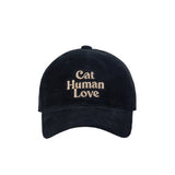 CAT HUMAN LOVE CORDUROY BALL CAP_NAVY