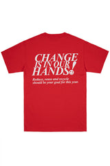 サステナブルキャンペーンTシャツ/SUSTAINABLE FASHION CAMPAIGN 1/2 T-SHIRT_RED
