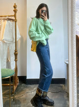 ワイドフィットロールアップチェックデニムパンツ/WIDE FIT ROLL-UP CHECK DENIM PANTS [6882]