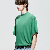 2ウェイリブモックネックTシャツ / 2way rib mock neck t-shirt green