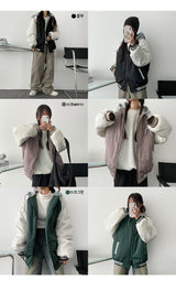 Doran Two-Way Gray Hood Color Raglan Padded Jumper