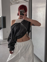 (UNISEX)シェルダメージピグメントオーバーフード
