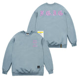GOTHIC FEEL GOOD OVERSIZED HEAVY SWEAT CREWNECK BLUE GREY / BLACK (6626802630774)