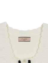 プチリボンニットベスト / Petite Ribbon Knit Vest (Ivory)