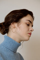 [14K] Slim Hoop Earrings (L)