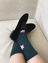フラワーカーペットソックス / flower carpet - dark green