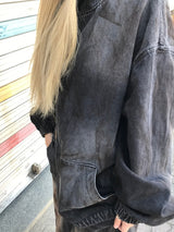 Aceite set up denim hood jacket