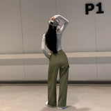 [5color] nylon wide cargo pants