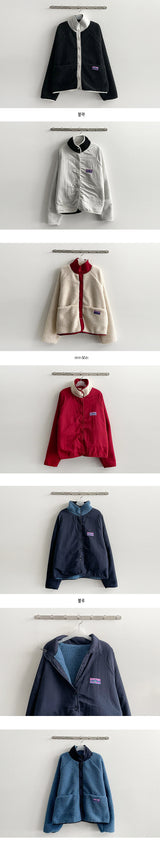 [Double-sided!] Rudt tap color coloring reversible dumpling wool jacket