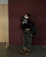 Camouflage Lettering Jogger Pants