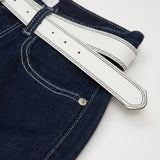 ベルトセット４パートクロップドデニムパンツ/ BELT SET 4 PART CROPPED DENIM PANTS [6812]
