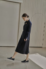 カラーカットアウトドレス/COLLAR CUTOUT DRESS_BLACK