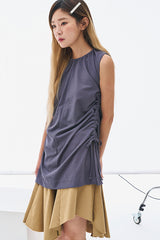 ポールストリングスリーブレスワンピース/Pole String Sleeveless Ops (2 colors)