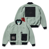 BLEND OVERSIZED FLEECE MA-1 JACKET OLIVE / BLACK (4627775520886)