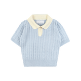 PREPPY COLLAR HALF KNIT