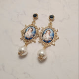 クラシックレディーオイルペインティングピアス / Classic Lady Oil Painting Piercing