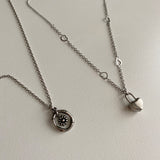アンティークフラワ－コインユニークネックレス/of Antique Flower Coin Unique Necklace