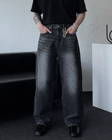 NOS101 Black Blue Over Wide Denim (XS ~ L)