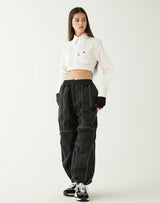 イエロータップクロップシャツ/YELLOW TAP CROP SHIRT WHITE