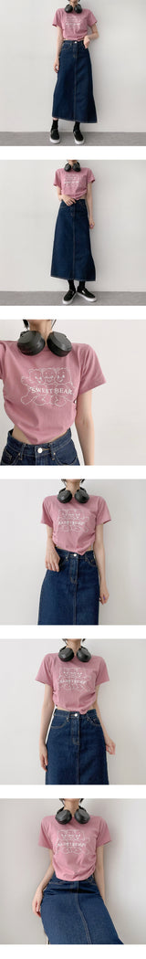 キャリックサイドシャーリングストリングクロップド半袖Tシャツ / Carrick Side Shirring String Cropped Short-Sleeved T-Shirt