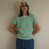 エンボストライプT / EMBO STRIPE TEE_GREEN