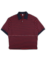 ウォッシングストライプコーラルTシャツ