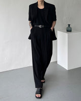 CR スローリネンワイドスラックス / CR Slow Linen Wide Slacks (2 colors)