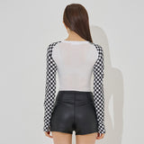 チェッカーボードクロップTシャツ/checkerboard crop tee(9183)