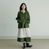コットンフードアノラック / unisex cotton hood anorak khaki