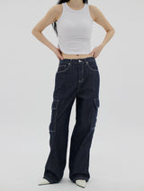 ダイイングカーゴドウデニムパンツ/Dyeing X Cargo dough Denim Pants (2color)