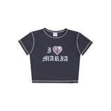 コントラストクロップトップ / CONTRAST CROP TOP Charcoal