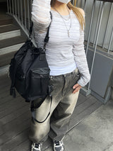ビンテージダーティーウォッシュドデニムワイドパンツ / Vintage dirty washed denim wide pants