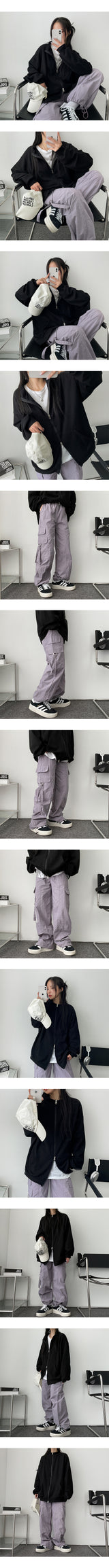 Bokin Oversized Fit Two-Way Zip-Up